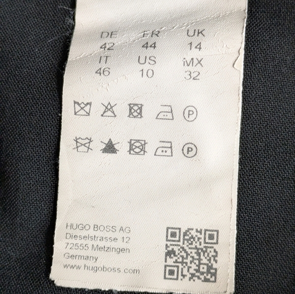 Hugo Boss Women's Size 10 Black Wool Stretchy Blend Slim Straight Pants Luxury - Picture 9 of 11